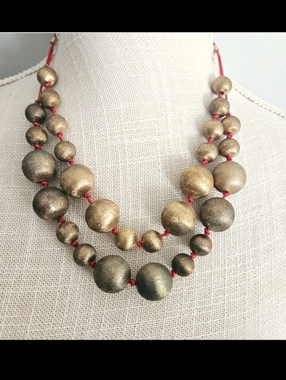 Vintage Francesca Visconti Gold and Red Necklace